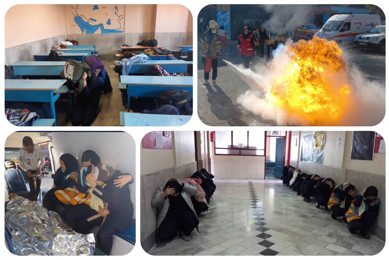 مانور فرضی زلزله با مشارکت دانش آموزان در مدارس منطقه 20 برگزار شد