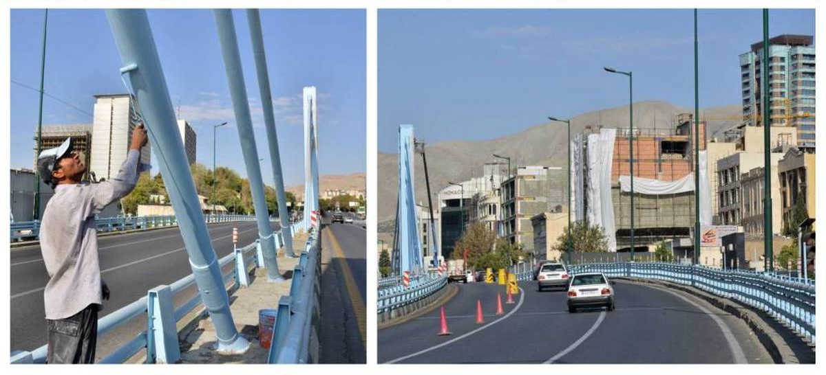 آغاز زیباسازی پل پارک وی، به عنوان یکی از المان های شاخص در شمال تهران
